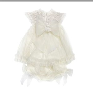 Petite Maison Kids Bella Buttermilk Tulle Blouse and Bloomers Set